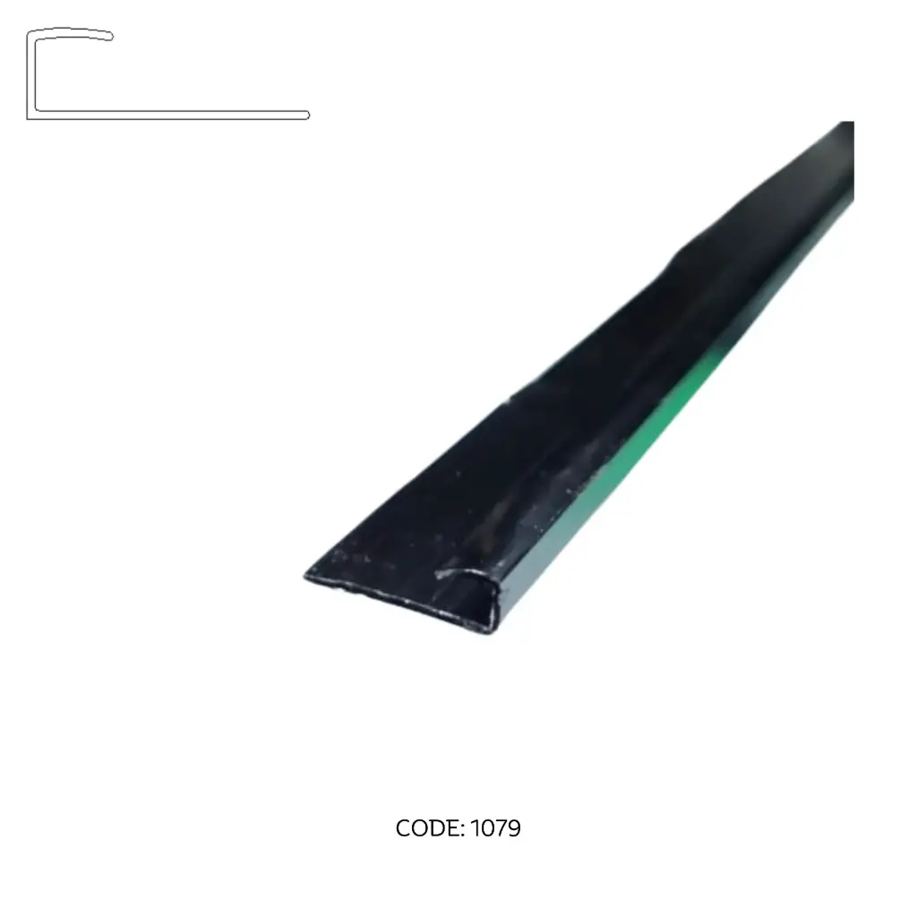 Aluminum End channel 2950mm (9.5ft) Black