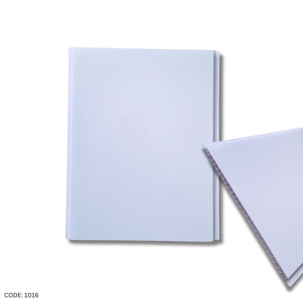 Pvc ceiling 8mm x 8 inch x 19 ft - 1016 White