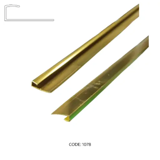 [1078] Aluminum End channel 2950mm (9.5ft) Gold