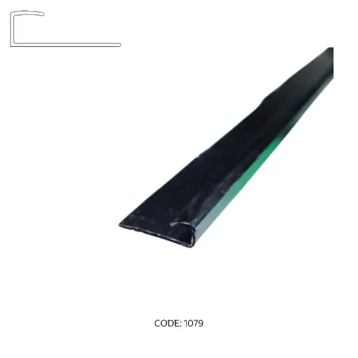 [1079] Aluminum End channel 2950mm (9.5ft) Black